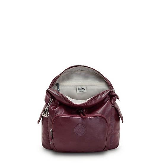 Kipling City Pack Mini Classic Metallic Ryggsekk Burgunder | NO 1735TC